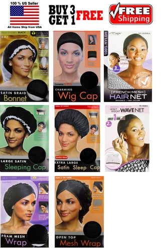 Women Satin Braid Bonnet, Wig Cap 