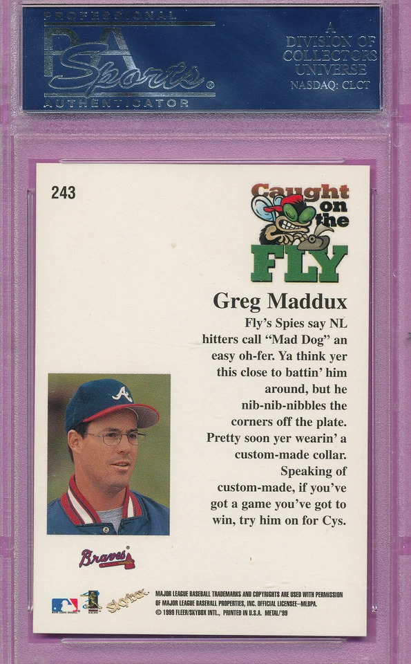 SILVER PSA 6 GREG MADDUX 1999 METAL UNIVERSE 243 CHROME FOIL PROFESSOR HOF TPHLC - Image 4 of 4