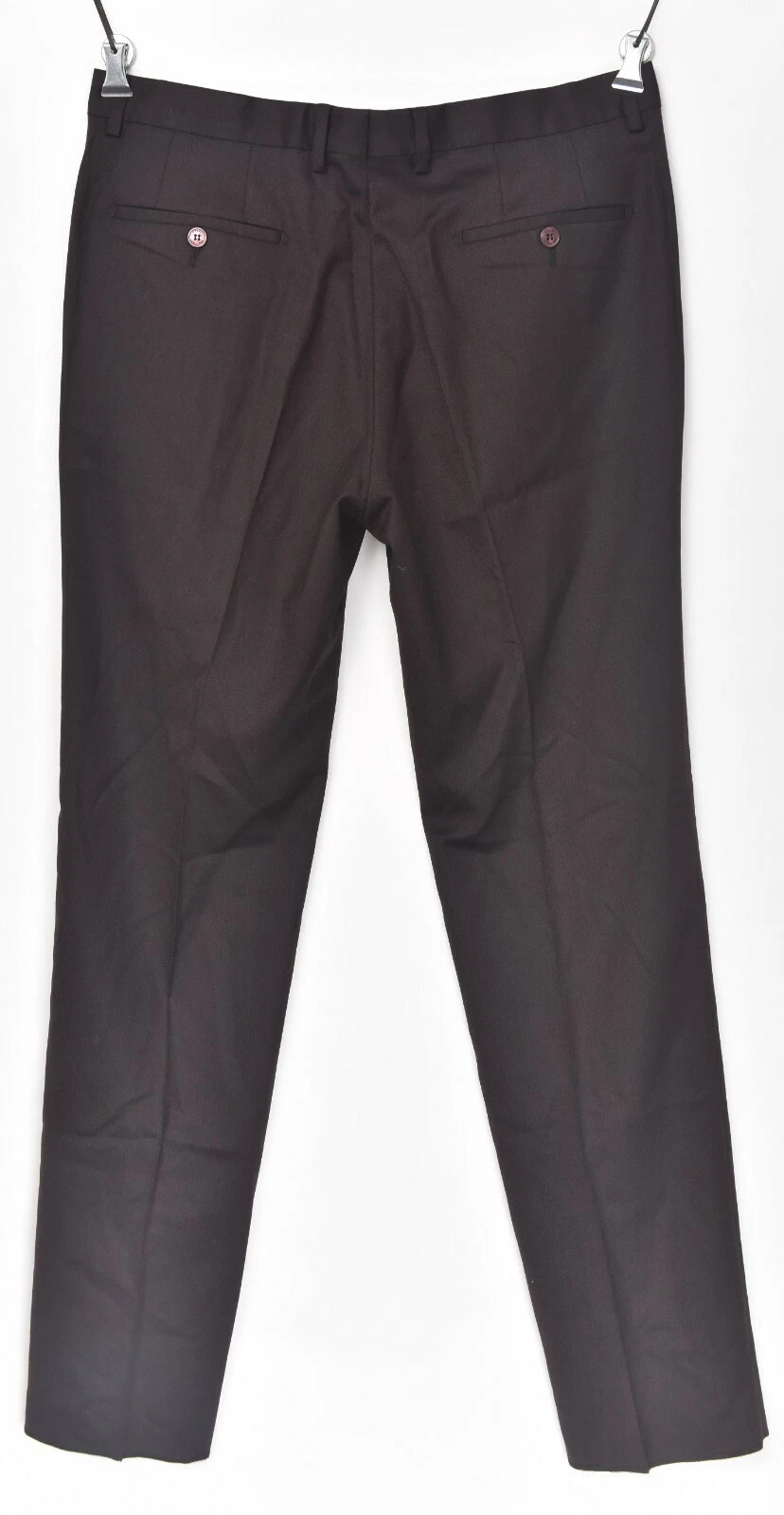 Pantaloni eleganti nuovi con etichette COLLEZIONE VERSACE Borgogna micro righe lana 34 (EU 50)