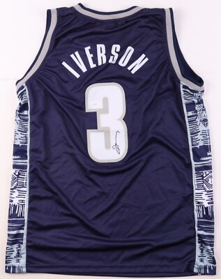 Autographed/Signed Allen Iverson Georgetown College Basketball Jersey JSA COA
