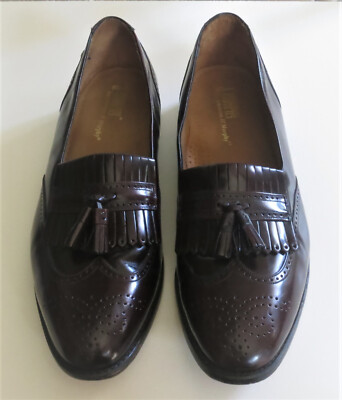 Johnston Murphy Mens Wingtip Tassel Oxblood Size 13M Used  display picture 1