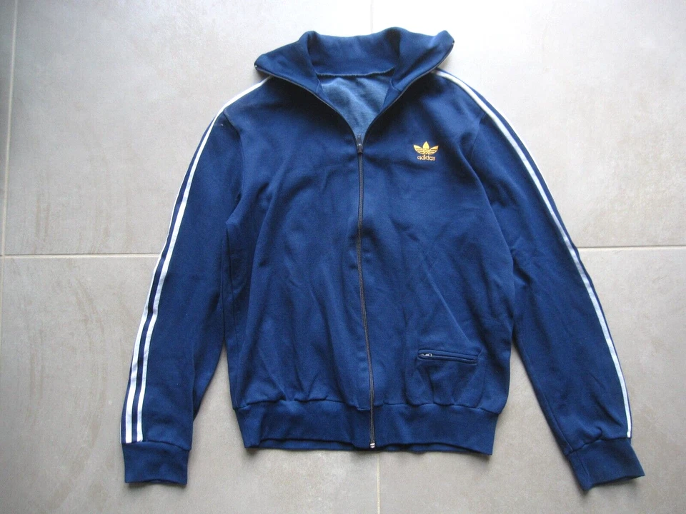 Veste Adidas une poche Ventex années 70'S Bleu survêtement Homme taille M - Photo 1/4