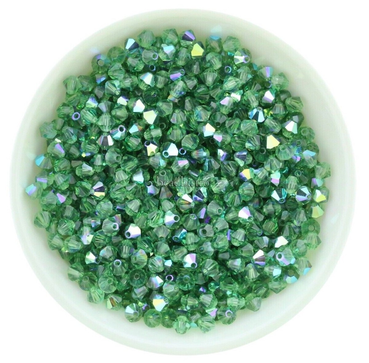 Preciosa Bicones Erinite AB 3mm, 4mm, 6mm Crystal Bicones