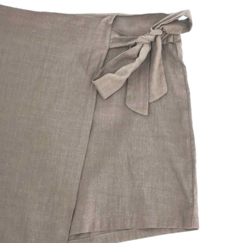 Shein Wrap Front Lightweight Cotton Shorts Skort Womens Plus Size 4XL Brown - Picture 2 of 11