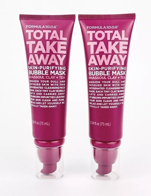 NEW Formula 10.0.6 Total Take Away Rhassoul Clay Tea Bubble Mask 2.54oz Lot of 2