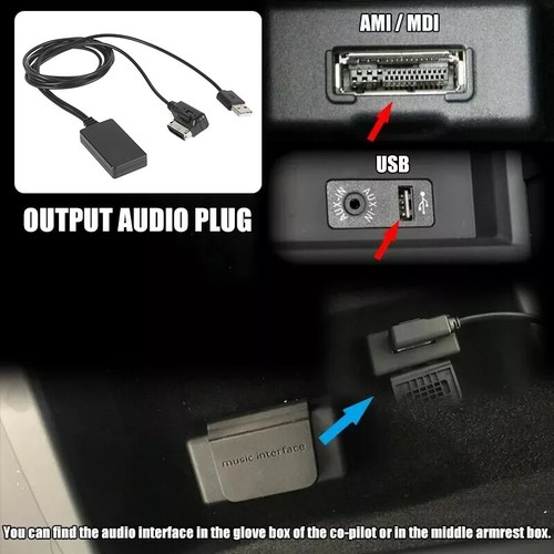 Car Audio Bluetooth HIFI Cable USB AUX In Adapter For Audi A5 8T A6 AMI MMI 2G - Picture 10 of 11