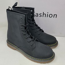 Fashion Womens Combat Boots Size 10 M matte black Biker Mid Calf