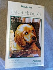 Wonderart yellow Lab Puppy Love Latch Hook Kit 12x12  Art  4670 rug/pillow