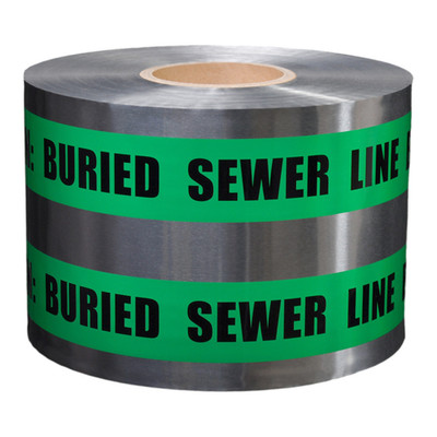 Presco Underground Detectable Tape: 6 in. x 1000 ft. CAUTION BURIED SEWER LINE B