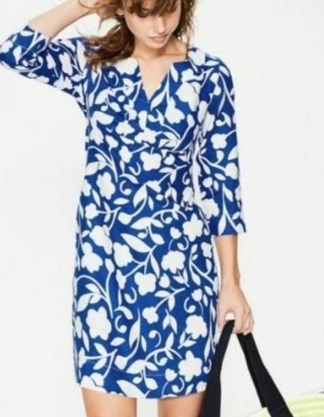 Women Boden Dress White Linen 36 / S / 44 #8DGN