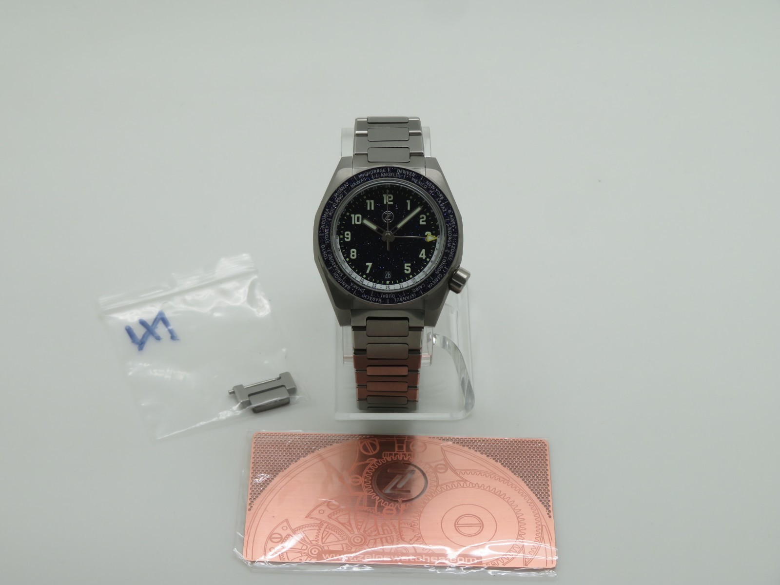2024 Zelos Thresher Worldtimer Men's 41mm Titanium Automatic Wristwatch w/Box image 4