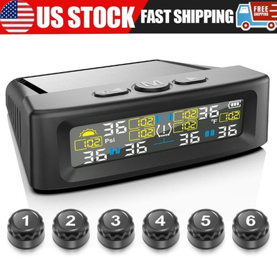 #ad 6 Sensors TPMS Tire Pressure Monitoring System for RV Motor Home Caravan Trucks $32.50