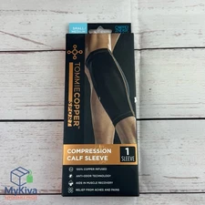 Compression Calf Sleeve Tommie Copper Sport Copper Infused Small Medium Black