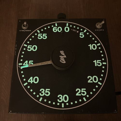 Vintage Gra Lab Glow Darkroom Photo 1 Hour Timer Black Square Model 300