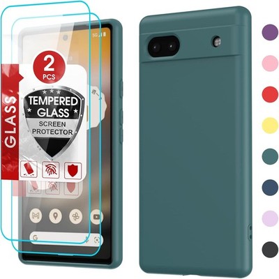 Google Pixel 6A Phone Case [2022 Release] with 2 Pack Tempered Glass Protectors