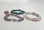 Artisan Rose Quartz, Amethyst, & Malachite Beaded Bracelet Lot 61.1g — photo 2