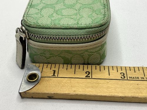 Coach Signature Green C Mini Pill Travel Canvas Case Box P111 - Picture 13 of 15