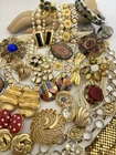 Vintage-Now Gold Tone Jewelry Lot Trifari Catharine Popesco Monet Napier SAL