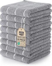 Utopia Towels 8 Pack Wash Cloths Set, 12 by 12 Inches, 12 x 12 Grey