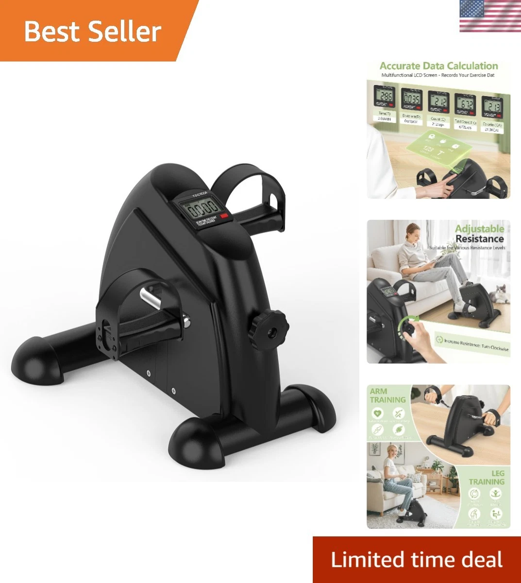 Elliptische Machine For Onder Het Bureau Elektrische Ellipsbeentrainer Tijdens Zitten For Senioren, Volwassenen, Thuisgebruik Verlicht