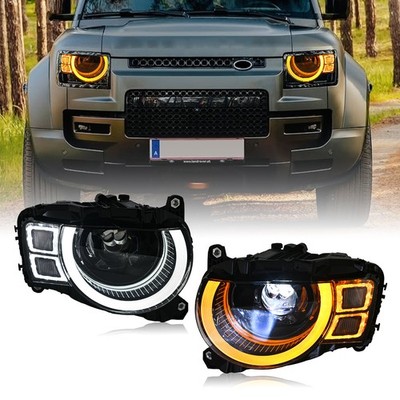 LED Headlight Assembly for 2020-2025 Land Rover Defender Front Lamp Sequential