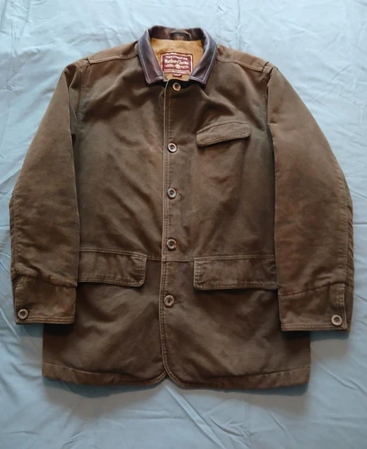Marlborough Classics Chore Jacket Size Large Vintage Brown Moleskin Cowboy - Picture 5 of 20