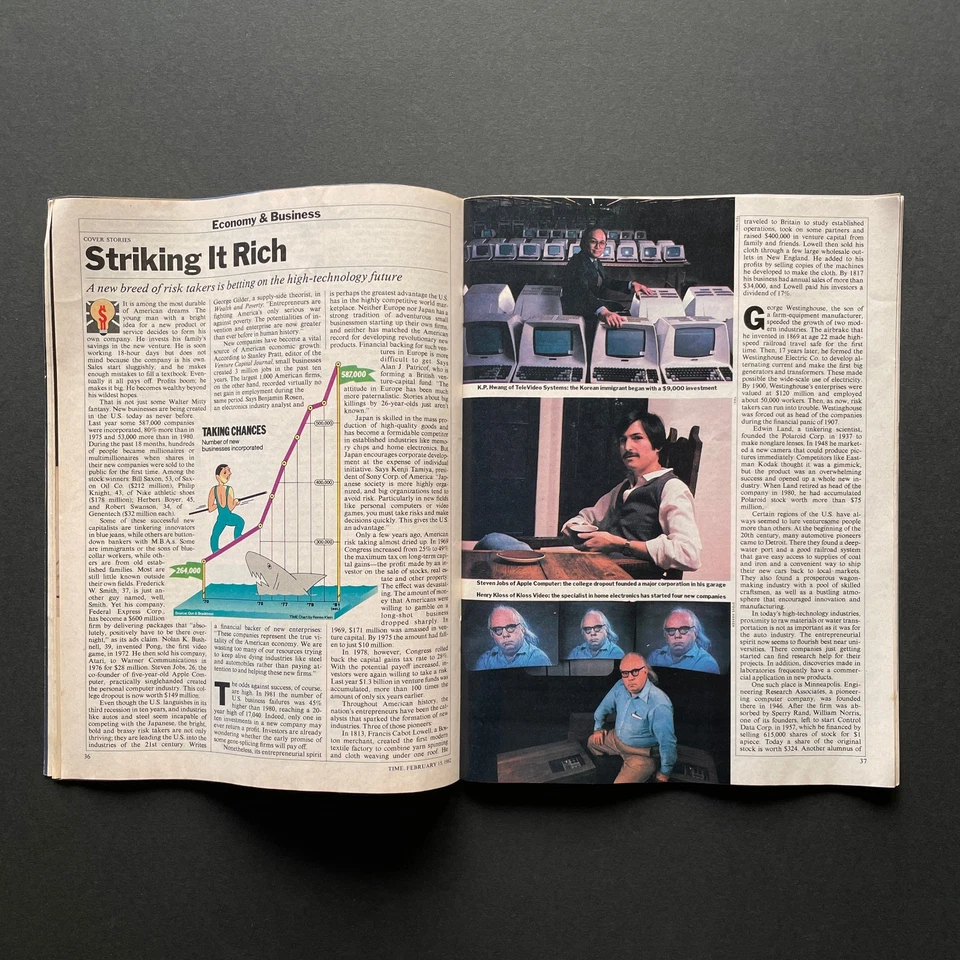 1982 Time Magazine • Steve Jobs Cover • Apple Computer • Striking It Rich - Image 3 of 4