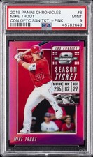 2019 PANINI CHRONICLES CONTENDERS OPTIC SEASON TKT PINK #8 MIKE TROUT #/25 PSA 9
