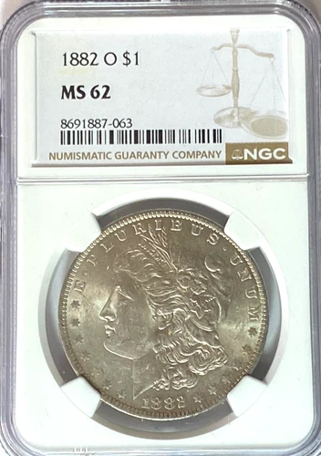 1882 O $1 Morgan Silver Dollar MS62 NGC Uncirculated New Orleans