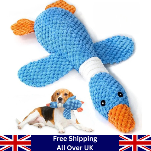 Pet Dog Chew Toys Calming Duck indestructible Dog Engaging Squeaky Sound Toys UK