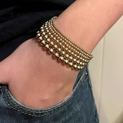 House of Harlow 1960 Gold 5er Set Perlen Stretch Armbänder