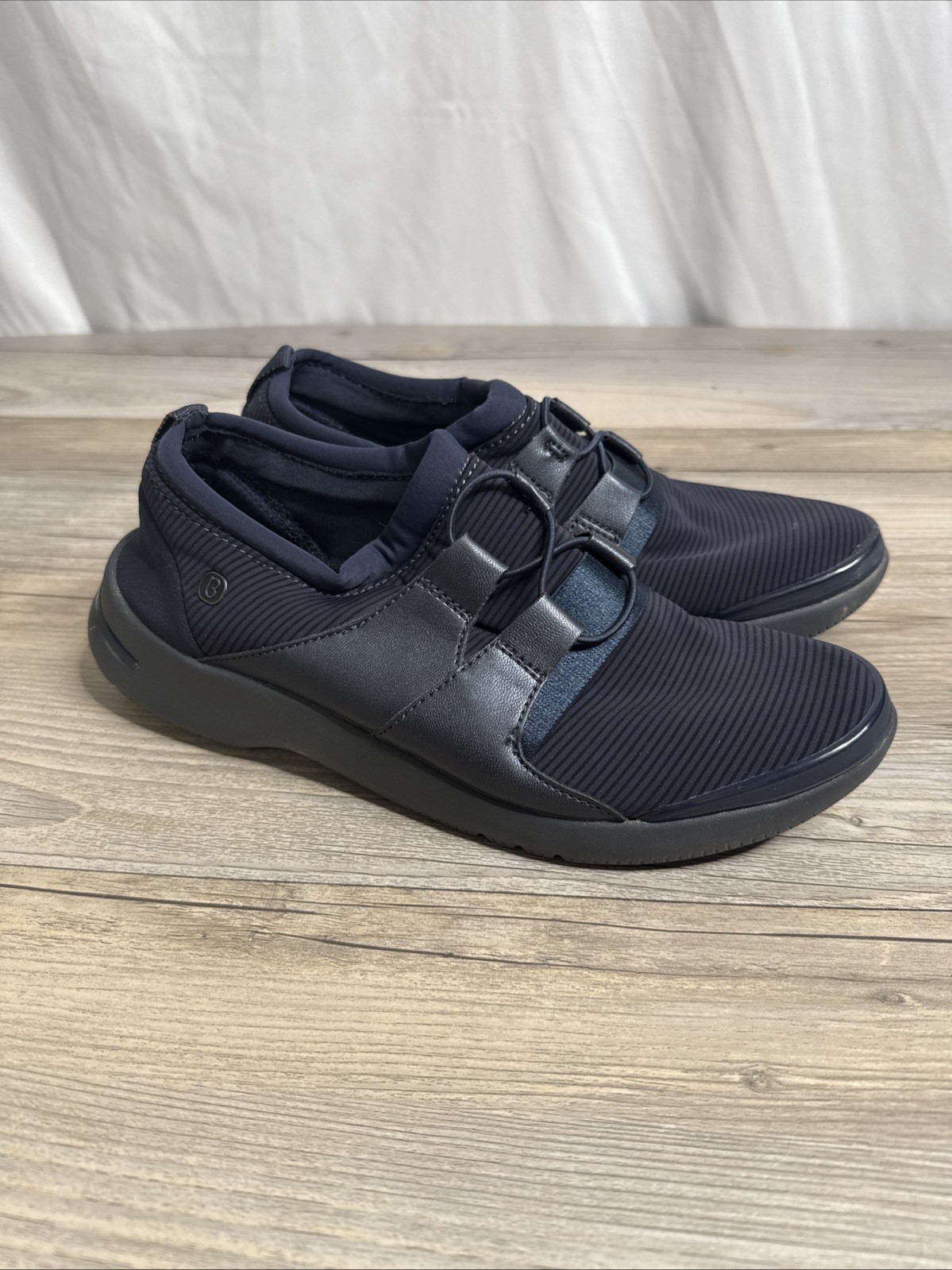 Bzees Navy Blue Anytime Slip on Walking Comfort Sneaker Shoe 7.5 Tennis Shoe