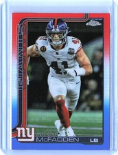 2025 Topps Chrome Micah McFadden New York Giants Red White Blue Prizm Card #95