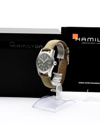 [Box]Hamilton Khaki Mechanical H694190 black Manual Winding Vintage Men's Watch