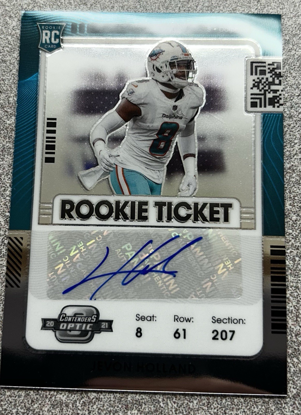 Jevon Holland Panini Contenders Optic #161 Autograph