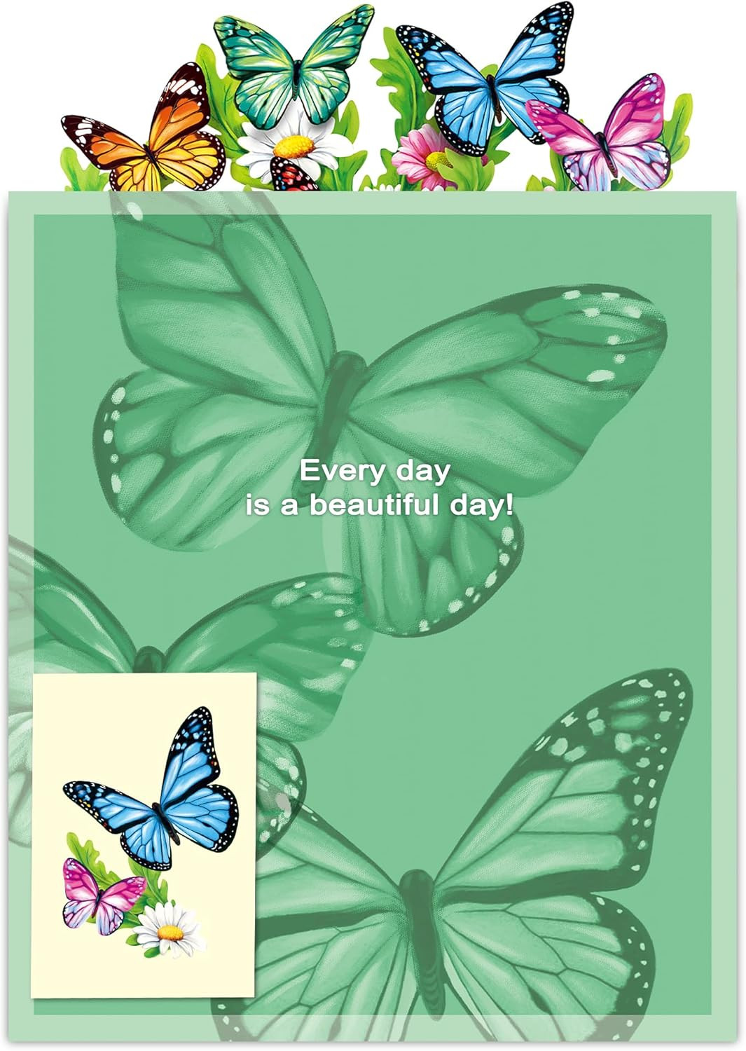 Pop up Flower Cards, Paper Flowers Bouquet 12’‘ Daisies and Butterflies 3D Popup
