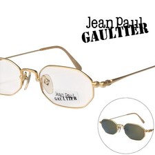 Jean Paul Gaultier 55-7112 Sunglasses Gold Matte Green Mirror Made in Japan
