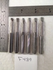 6 USED 1/4" SHANK MINI CARBIDE BORING BARS. HEAD SIZES .175" - .195" USA (F489)