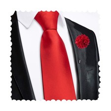 Zipper Ties for Men Pre-Tied Tie Set Silk Paisley Adjustable Necktie and A Red