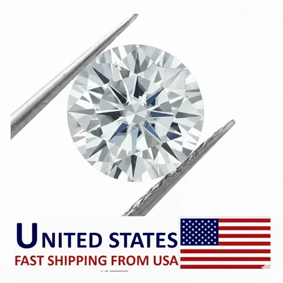 Lab Grown 1 Ct Round Cut D Color VVS2 Clarity STONE IGI Certified CVD DIAMOND - Image 2 of 4