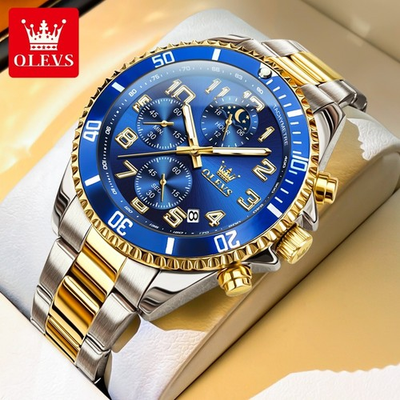 #ad #ad OLEVS Luxury Men Quartz Watch Business 3 Bar Luminous Date Stainless Steel Band $84.78
