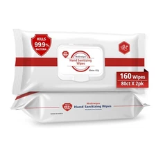 80ct Unscnted Alcohol-Free Hand Sanitizing Wipes, 80 Count (Pack of 2) 