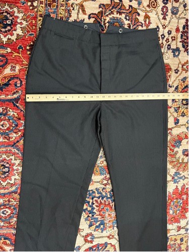 Mens Ralph Lauren Double RL Wool Pinstripe Button Fly Cinched Trousers - Picture 3 of 13