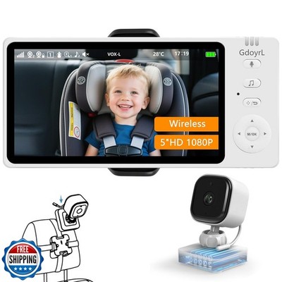 GdoyrL Wireless Baby Car Camera 5 HD 1080P IPS for Car Backseat USB Powered 3