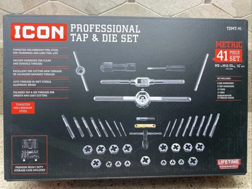ICON Metric Tap & Die Set 41-Piece Tungsten Molybdenum Steel TDMT-41 59159 video thumbnail