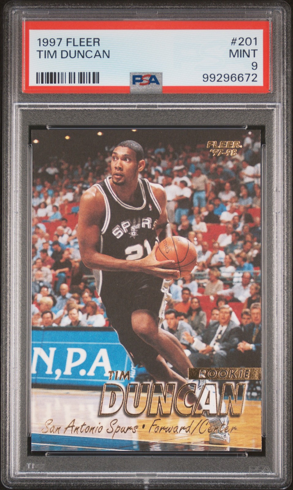1997 Fleer Tim Duncan #201 PSA 9