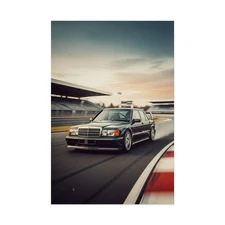 Mercedes 190E Evo II Poster - Car DTM Wall Art Print, Racing Decor