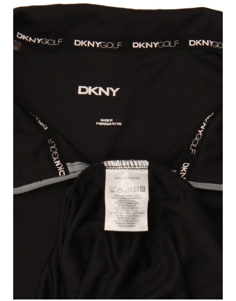 DKNY Hombres Cremallera Cuello Pullover Chándal Top Grande Negro Poliéster ZF12 Foto 3 de 3