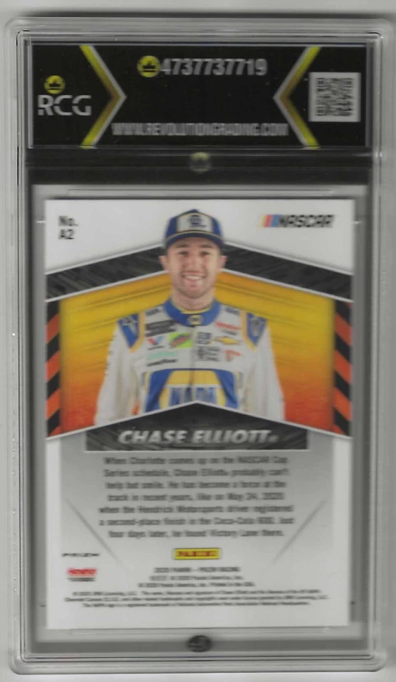 2020 Panini Prizm Racing Chase Elliott Silver Prizm Apex Graded Card RCG 9.5 - Image 2 of 2