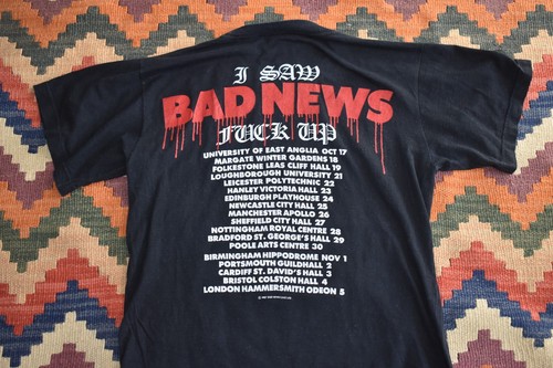 RARE Vtg 1987 BAD NEWS Parody Rock Band Tour T-Shirt Tee Young Ones Spinal Tap S - Picture 5 of 7
